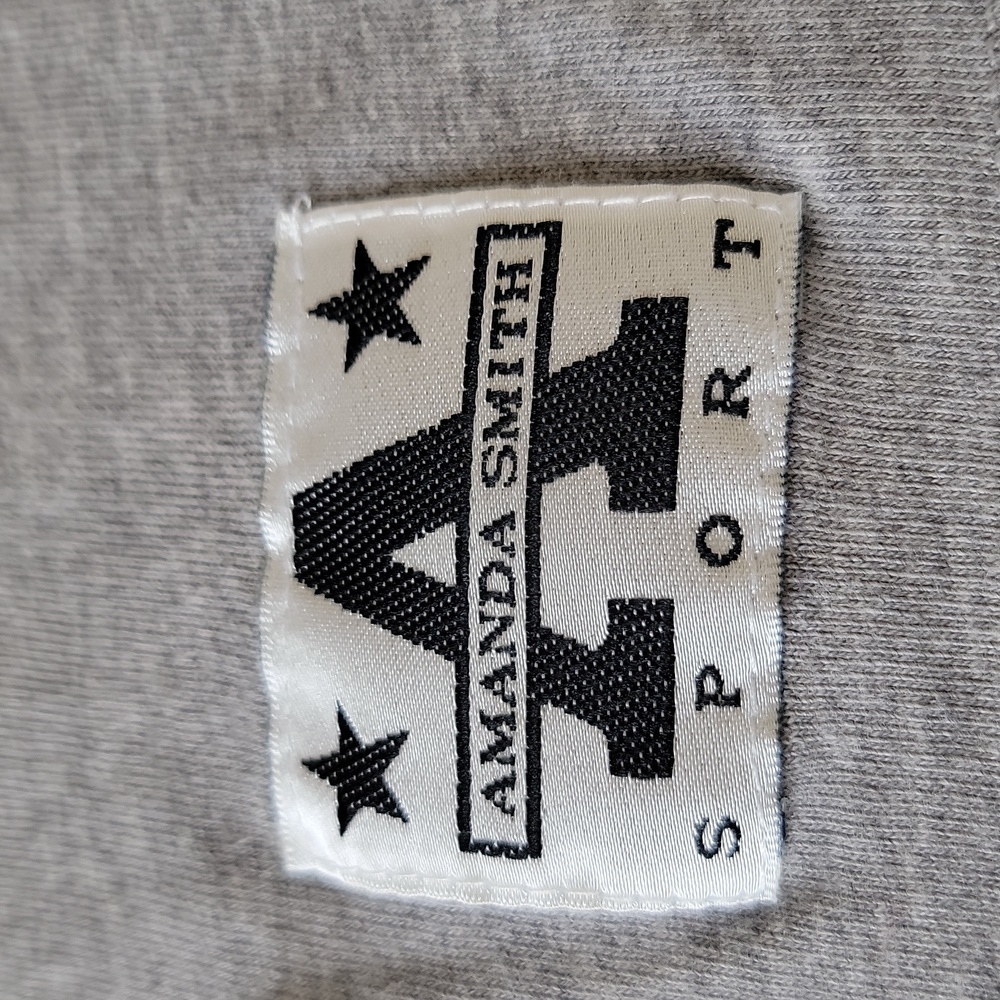 Amanda Smith Sport Tee Women Heather Gray Striped Neckline Short Sleeve Large - Picture 6 of 10